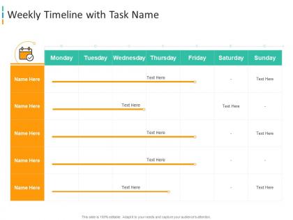 Weekly timeline with enhancing brand awareness through word of mouth marketing
