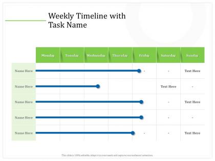 Weekly timeline with task name m2277 ppt powerpoint presentation styles design inspiration