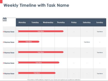 Weekly timeline with task name m232 ppt powerpoint presentation portfolio designs