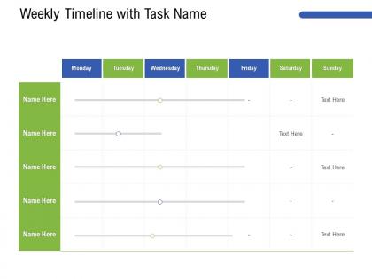 Weekly timeline with task name m3202 ppt powerpoint presentation outline images