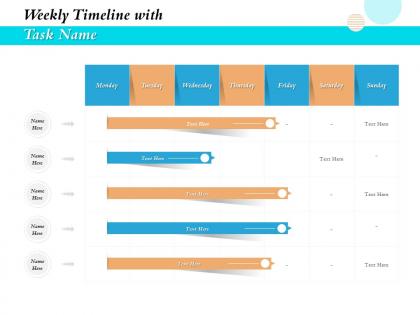Weekly timeline with task name ppt file slides