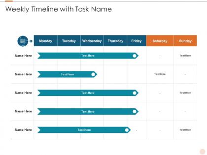 Weekly timeline with task name software costs estimation agile project management it