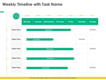 Weekly timeline with task name steps choose right devops tools it ppt file templates