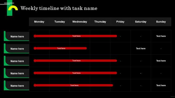 Weekly Timeline With Task Name Strategic Guide For Field Marketing MKT SS