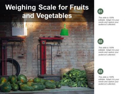 Weighing scale for fruits and vegetables