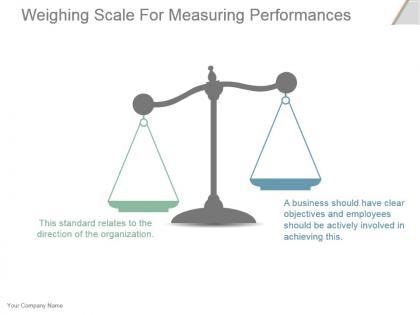 Weighing Scale For Measuring Performances Powerpoint Templates
