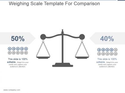 Weighing scale template for comparison presentation layouts