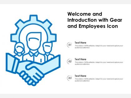 Welcome and introduction with gear and employees icon