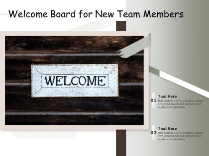 Welcome board for new team members