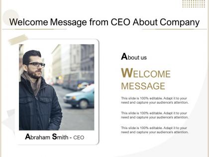 Welcome message from ceo about company
