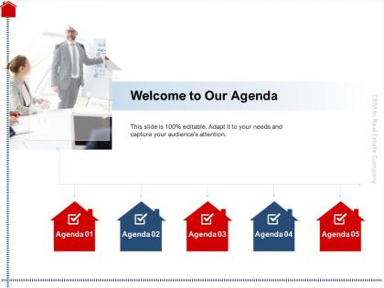 Welcome to our agenda l1844 ppt powerpoint presentation slides structure