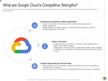 What are google clouds competitive strengths google cloud it ppt professional