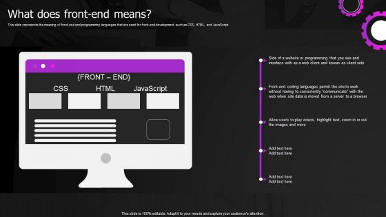 What Does Front End Means Web Designing And Development
