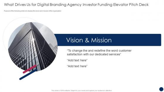 What Drives Us For Digital Branding Agency Investor Funding Elevator Pitch Deck