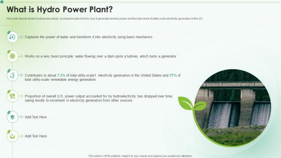 What Is Hydro Power Plant Clean Energy Ppt Powerpoint Presentation Icon Elements