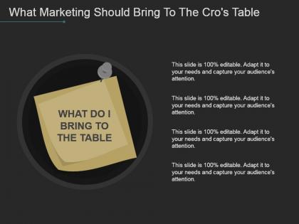 What marketing should bring to the cros table powerpoint slide influencers