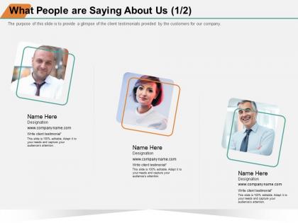 What people are saying about us m1395 ppt powerpoint presentation infographic objects