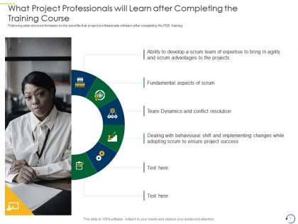 What project professionals will learn after completing the training course psm training it
