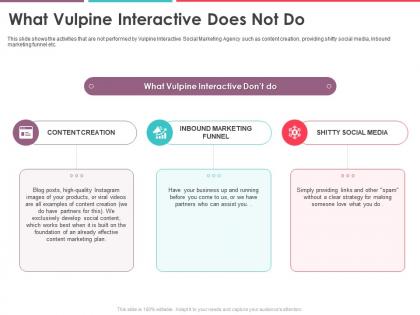 What vulpine interactive does not do vulpine interactive funding elevator ppt ideas