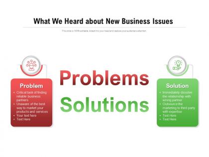 What we heard about new business issues
