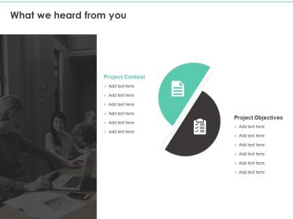 What we heard from you project context ppt powerpoint presentation infographics designs