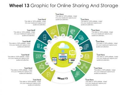 Wheel 13 graphic for online sharing and storage infographic template