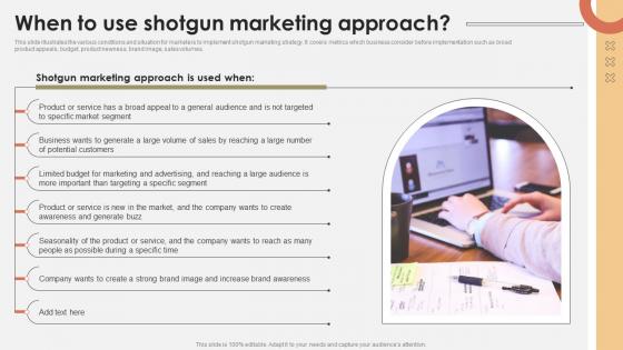 When To Use Shotgun Marketing Approach Promotional Activities To Attract MKT SS V