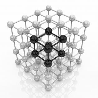 White and black molecules design stock photo