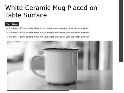 White ceramic mug placed on table surface