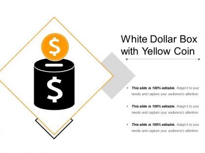 White dollar box with yellow coin