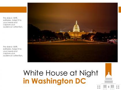White house at night in washington dc
