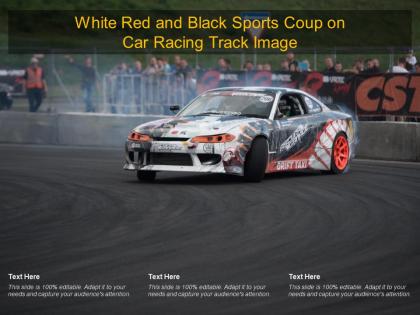 White red and black sports coup on car racing track image