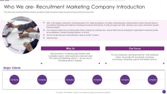 Who We Are Recruitment Marketing Company Introduction Social Recruiting Strategy