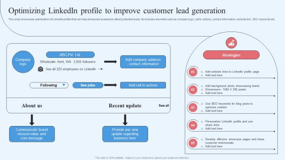 Wholesale Marketing Strategy Optimizing Linkedin Profile To Improve Customer Lead Generation