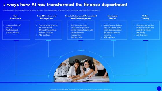 Why Al Is The Future Of Financial Services 5 Ways How AI Has Transformed The Finance Department