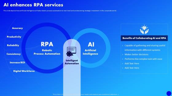 Why Al Is The Future Of Financial Services AI Enhances RPA Services Ppt Ideas Slide