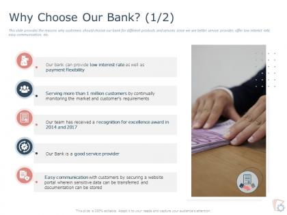 Why choose our bank payment ppt powerpoint presentation inspiration themes