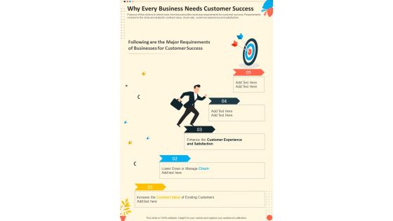 Why Every Business Needs Customer Success One Pager Sample Example Document