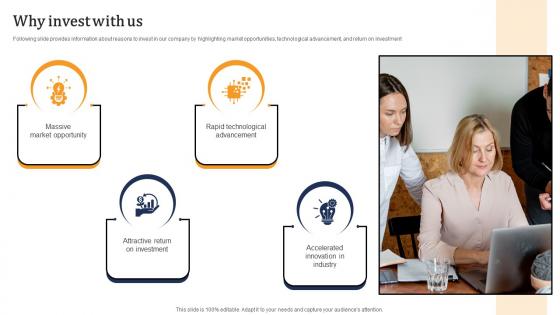 Why Invest With Us Alumni Connectivity Platform Investor Funding Elevator Pitch Deck