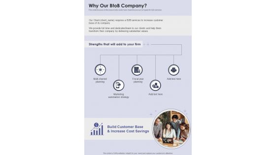Why Our Btob Company One Pager Sample Example Document