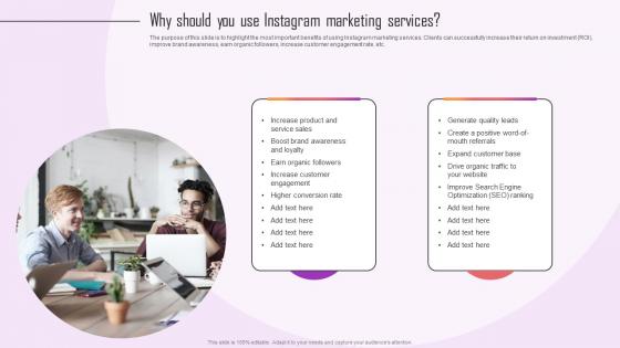 Why Should You Use Instagram Marketing Services Ppt Introduction