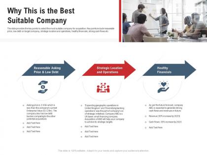 Why this is the best suitable company pitchbook for acquisition deal ppt template