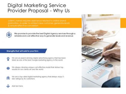 Why us digital marketing service provider proposal ppt powerpoint presentation outline images