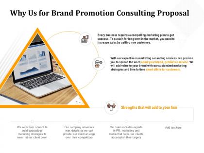 Why us for brand promotion consulting proposal ppt powerpoint presentation gallery graphic