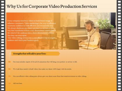Why us for corporate video production services ppt file brochure