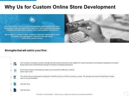 Why us for custom online store development ppt powerpoint presentation