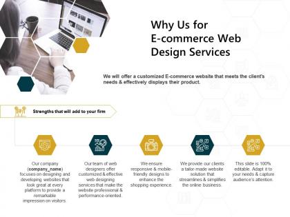 Why us for e commerce web design services streamlines ppt powerpoint presentation background images
