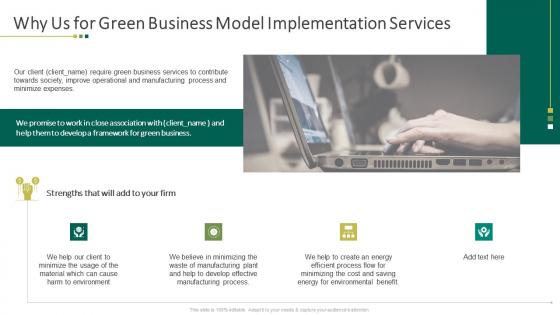 Why us for green business model implementation services ppt summary show