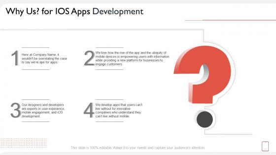 Why us for ios apps development ppt styles vector