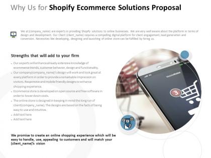 Why us for shopify ecommerce solutions proposal ppt powerpoint presentation summary